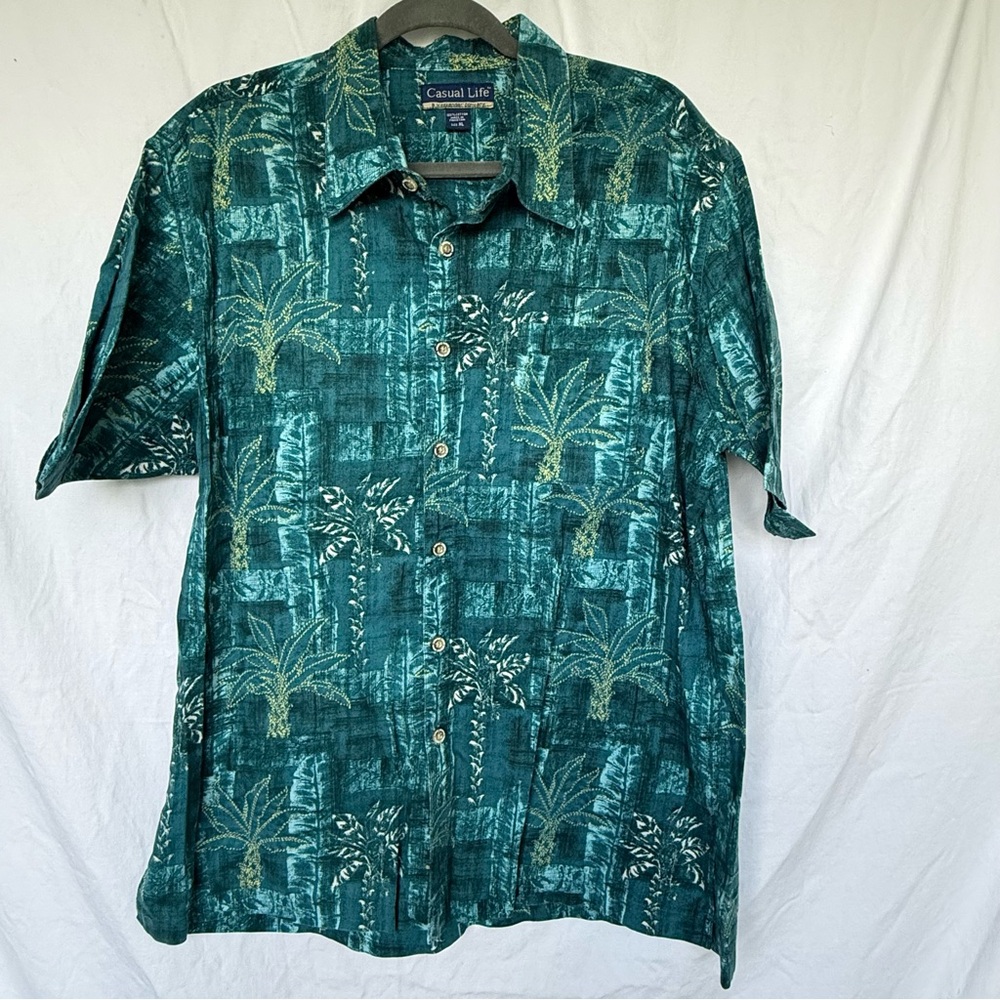 Casual Life Green Tropical Men's Shirt | XL